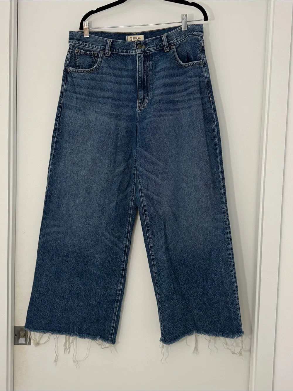 Madewell Superwide Leg Frayed Jeans Sz 31 Relaxed Baggy 90s Vintage Contemporary